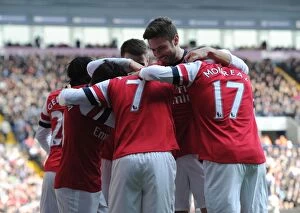 Images Dated 6th April 2013: Rosicky and Giroud Celebrate Arsenal's First Goal Against West Bromwich Albion (2012-13)