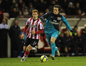 Sunderland V Arsenal - FA Cup 2011-12 Prints: Rosicky Outruns Colback: Sunderland vs. Arsenal, FA Cup 2011-12