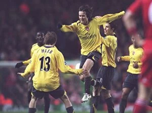 Images Dated 7th January 2007: Rosicky and Team Celebrate First Arsenal Goal Against Liverpool in FA Cup (2007)