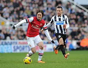 Newcastle United V Arsenal 2013-14 Prints: Rosicky vs. Cabaye: Clash of Midfield Titans - Newcastle United vs. Arsenal (2013-14)
