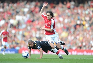 Arsenal V Manchester City 2009-10 Prints: Rosicky vs. De Jong: Stalemate at the Emirates