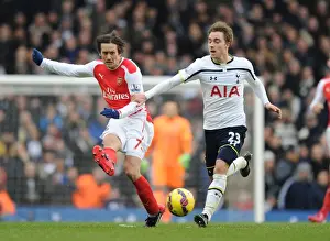 Tottenham Hotspur V Arsenal 2014-15 Prints: Rosicky's Brilliant Outmaneuver: Arsenal Star Outsmarts Eriksen in Premier League Clash