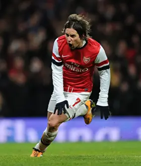 Arsenal V Tottenham Hotspur 2013-14 Prints: Rosicky's Double Strike: Arsenal's FA Cup Triumph Over Tottenham (January 2014)