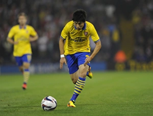 West Bromwich Albion V Arsenal 2013-14 - Capital Cup Prints: Ryo Miyaichi in Action: Arsenal vs. West Bromwich Albion, Capital One Cup 2013-14