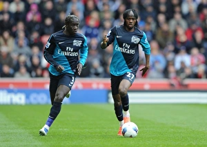 Stoke City V Arsenal 2011-12 Prints: Sagna and Gervinho: A Moment from the Stoke City vs