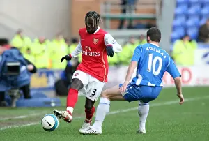 Wigan Athletic V Arsenal 2007-08 Prints: Sagna vs. Koumas: Stalemate at JJB Stadium - Arsenal vs