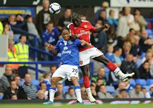 Everton V Arsenal 2009-10 Prints: Sagna's Dominance: Arsenal's 6-1 Victory over Everton with Bacary Sagna and Steven Pienaar
