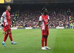 Saka and Martinelli Celebrate Arsenal's Victory: Watford vs Arsenal, Premier League 2021-22