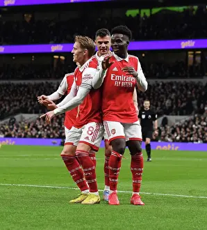 Saka, Odegaard, Xhaka: Arsenal's Triumphant Start to 2023 with Goal Celebration vs. Tottenham