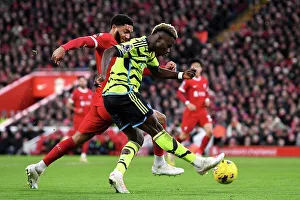 Liverpool V Arsenal 2023-24 Prints: Saka Under Pressure: Liverpool vs. Arsenal, Premier League 2023-24