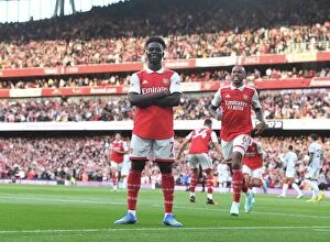 Arsenal v Liverpool 2022-23 Collection: Saka Scores the Second: Arsenal's Victory over Liverpool in the 2022-23 Premier League