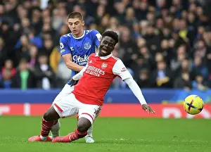 Everton V Arsenal 2022-23 Prints: Saka vs Mykolenko: A Premier League Battle at Goodison Park