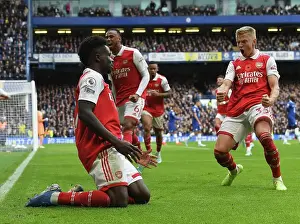 Chelsea V Arsenal 2022-23 Prints: Saka and Zinchenko Celebrate Arsenal's Goal: Chelsea vs Arsenal