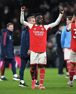 Tottenham Hotspur V Arsenal 2022-23 Prints: Saka's Celebration: Arsenal's Victory Over Tottenham in the Premier League (2022-23)