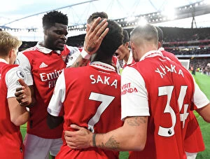 Arsenal v Liverpool 2022-23 Collection: Saka's Stunner: Arsenal's Triumphant Three-Goal Blitz Against Liverpool (2022-23)