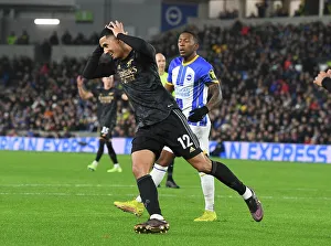 Saliba's Wide Shot: Arsenal vs. Brighton, Premier League 2022-23