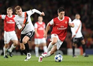 Images Dated 19th October 2010: Sami Nasri (Arsenal) Olexiy Gai (Shakhtar). Arsenal 5: 1 Shakhtar Donetsk