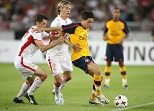 Stuttgart v Arsenal 2008-09 Collection: Sami Nasri (Arsenal) Trasch (Stuttgart)