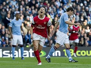 Images Dated 24th October 2010: Sami Nasri shoots celebrates scoring the 1st Arsenal goal. Manchester City 0: 3 Arsenal