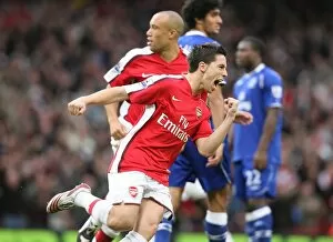 Images Dated 18th October 2008: Samie Nasri celebrates scoring the 1st Arsenal goal