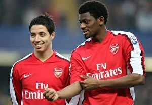Images Dated 7th February 2010: Samir Nasri and Abou Diaby (Arsenal). Chelsea 2: 0 Arsenal. Barclays Premier League