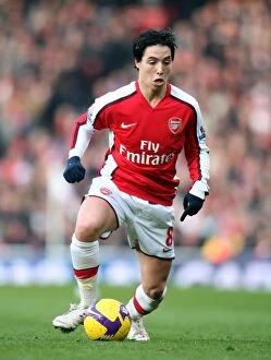 Images Dated 31st January 2009: Samir Nasri in Action for Arsenal against West Ham United, Barclays Premier League