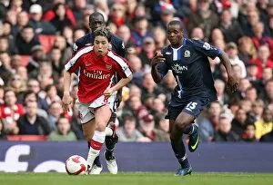 Arsenal v Blackburn Rovers 2008-9 Collection: Samir Nasri (Arsenal) Aaron Mokoena (Blackburn)