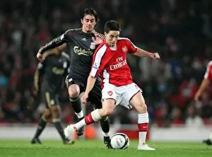 Arsenal v Liverpool - Carling Cup 2009-10 Collection: Samir Nasri (Arsenal) Alberto Aquilani (Liverpool)