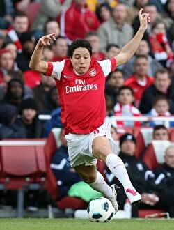 Arsenal v Birmingham City 2010-11 Collection: Samir Nasri (Arsenal). Arsenal 2: 1 Birmingham City. Barclays Premier League