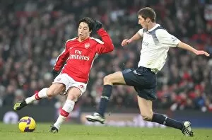 Arsenal v Bolton Wanderers 2008-09 Collection: Samir Nasri (Arsenal) Chris Basham (Bolton)
