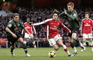 Samir Nasri (Arsenal) Chris Clark and Paul Gallagher (Plymouth)