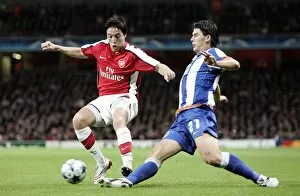 Arsenal v FC Porto 2008-09 Collection: Samir Nasri (Arsenal) Cristian Sapunaru (Porto)