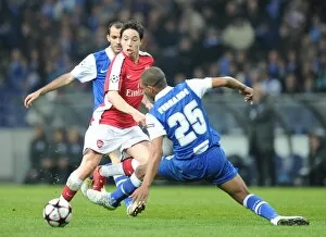FC Porto v Arsenal 2009-10 Collection: Samir Nasri (Arsenal) Fernando (Porto). FC Porto 2: 1 Arsenal, UEFA Champions League
