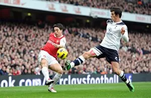 Images Dated 20th November 2010: Samir Nasri (Arsenal) Gareth Bale (Tottenham). Arsenal 2: 3 Tottenham Hotspur