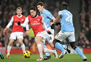 Samir Nasri (Arsenal) Gareth Barry and Kolo Toure (Man City). Arsenal 0: 0 Manchester City