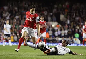 Tottenham Hotspur V Arsenal - Carling Cup 2010-11 Prints: Samir Nasri (Arsenal) Giovani Dos Santos (Tottenham). Tottenham Hotspur 1: 4 Arsenal (aet)