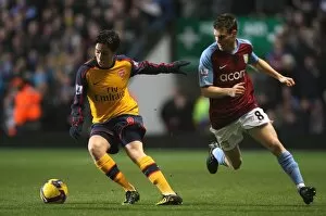 Images Dated 26th December 2008: Samir Nasri (Arsenal) James Milner (Aston Villa)