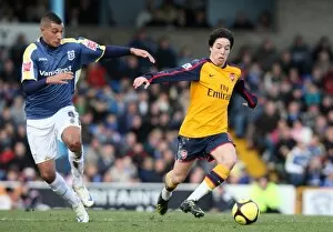 Images Dated 25th January 2009: Samir Nasri (Arsenal) Jay Bothroyd (Cardiff)