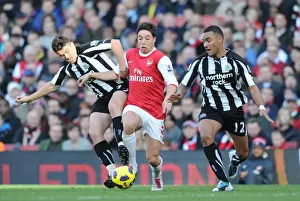 Samir Nasri (Arsenal) Joey Barton and Danny Simpson(Newcastle). Arsenal 0