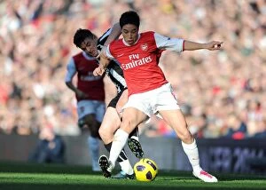 Images Dated 7th November 2010: Samir Nasri (Arsenal) Joey Barton (Newcastle). Arsenal 0: 1 Newcastle United
