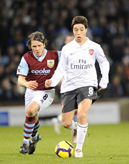 Samir Nasri (Arsenal) Joey Gudjonsson (Burnley). Burnley 1:1 Arsenal, Barclays Premier League Samir Nasri (Arsenal) Joey Gudjonsson (Burnley). Burnley 1:1 Arsenal, Barclays Premier League