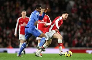 Images Dated 29th November 2009: Samir Nasri (Arsenal) Jon Obi Mikel (Chelsea). Arsenal 0: 3 Chelsea. Barclays Premier League