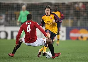 AS Roma v Arsenal 2008-9 Collection: Samir Nasri (Arsenal) Juan (Roma)