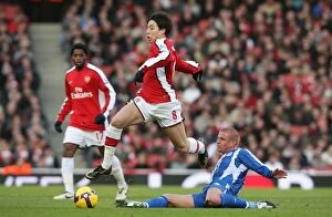 Images Dated 6th December 2008: Samir Nasri (Arsenal) Lee Cattermole (Wigan)
