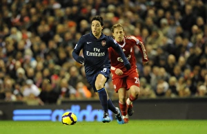 Liverpool v Arsenal 2009-10 Gallery: Samir Nasri (Arsenal) Lucas (Liverpool). Liverpool 1: 2 Arsenal, Barclays Premier League