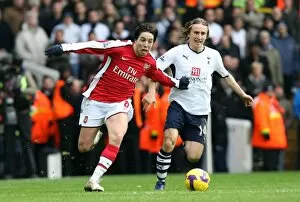 Tottenham Hotspur v Arsenal 2008-09 Gallery: Samir Nasri (Arsenal) Luka Modric (Tottenham)