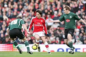 Arsenal V Plymouth Argyle - FA Cup 2008-09 Prints: Samir Nasri (Arsenal) Marcel Seip and David Gray (Plymouth)
