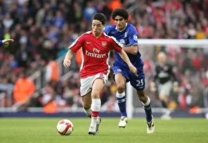 Images Dated 18th October 2008: Samir Nasri (Arsenal) Marouane Fellaini (Everton)