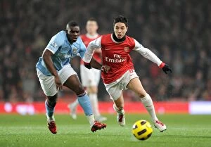 Images Dated 5th January 2011: Samir Nasri (Arsenal) Micah Richards (Man City). Arsenal 0: 0 Manchester City