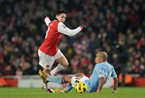 Images Dated 5th January 2011: Samir Nasri (Arsenal) Nigel De Jong (Man City). Arsenal 0: 0 Manchester City